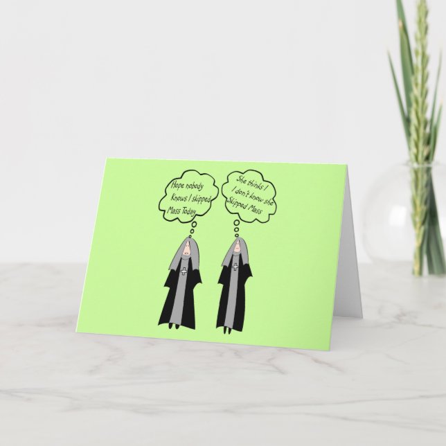 Cartões de Freira "Coisas que Freiras Pensam" Engr (Frente)