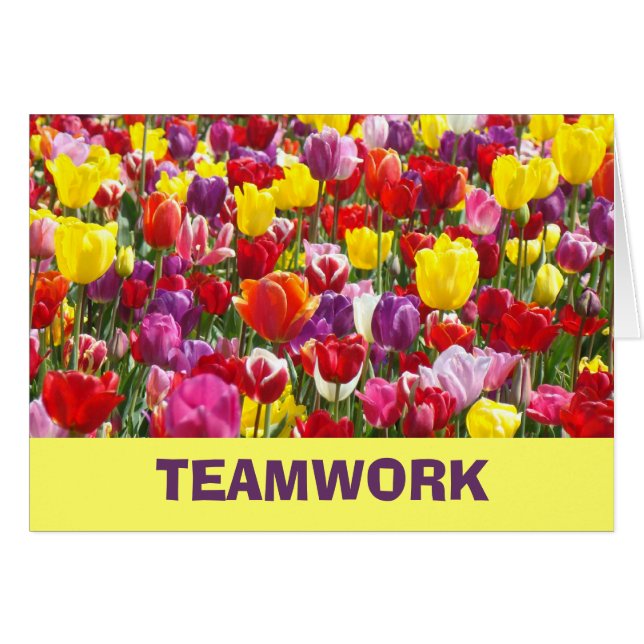 Cartões de Funcionário de Trabalho em Equipe Tulip (Frente Horizontal)