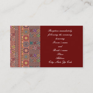 Cartões de gabinete de casamento Crimson com Tatre