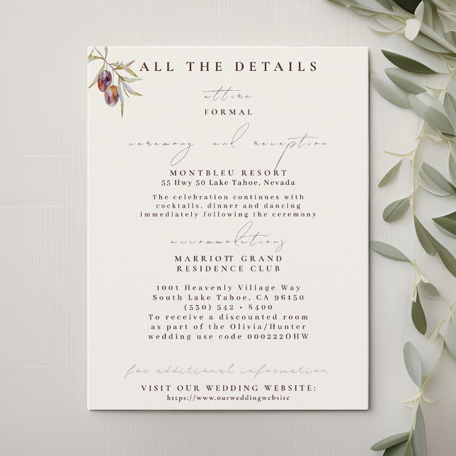 Cartões de Gabinete de Detalhes de Casamento de Br (Criador carregado)