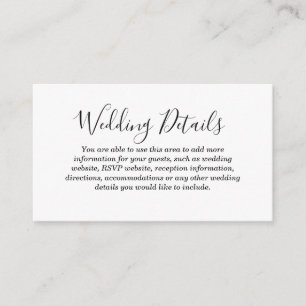 Cartões de Gabinete de Detalhes de Casamento do Am