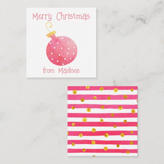 Cartões de Gabinete de Oferta de Natal para Orname (Frente/Verso)