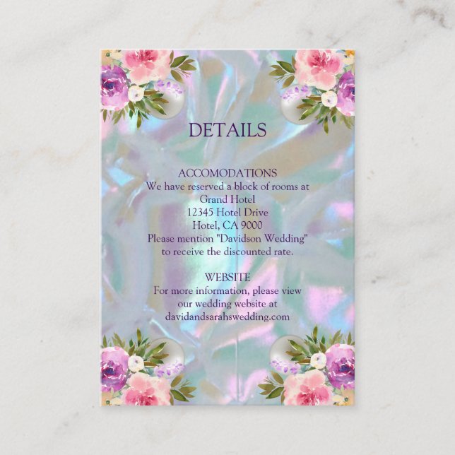 Cartões de gabinete Faux Mãe da Pérola (Frente)