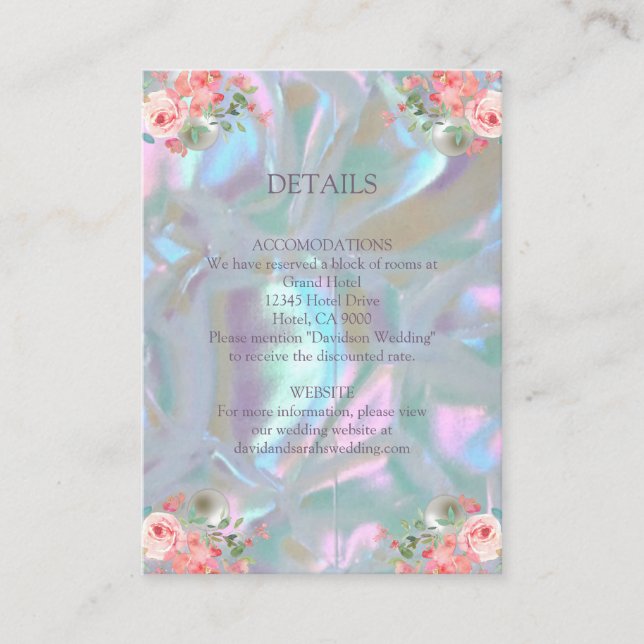 Cartões de gabinete Faux Mãe da Pérola (Frente)