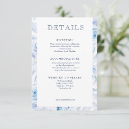 Cartões de gabinete floral azul-quadrático-romano