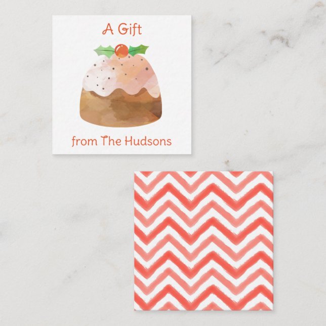 Cartões de gabinete para presentes de bolos de águ (Frente/Verso)