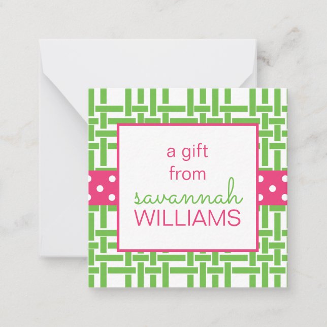 Cartões de gabinete para presentes para bambu e Gr (Frente)