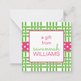 Cartões de gabinete para presentes para bambu e Gr