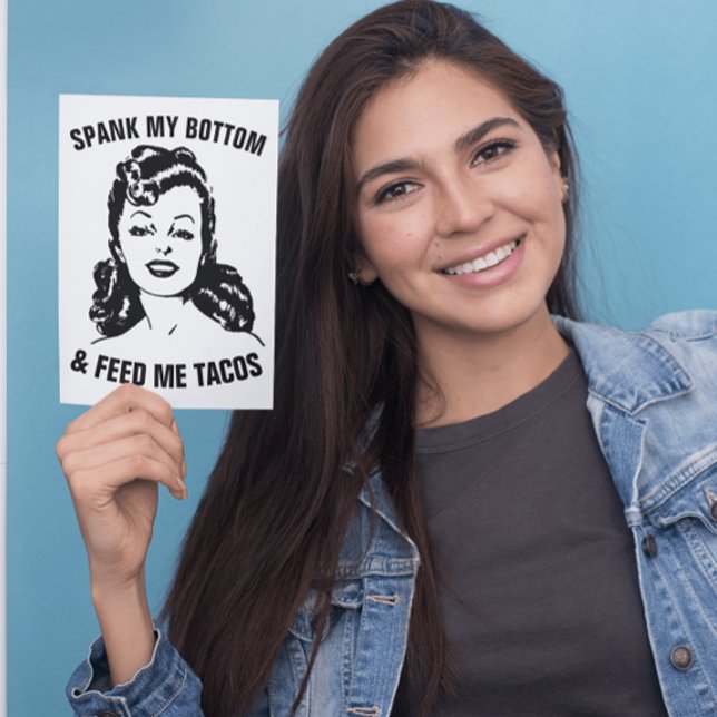 CARTÕES DE GANHAMENTO DA MULHER DE TACOS RETRO (Criador carregado)