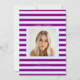 Cartões de Graduação com Foto da Lavender Purple P