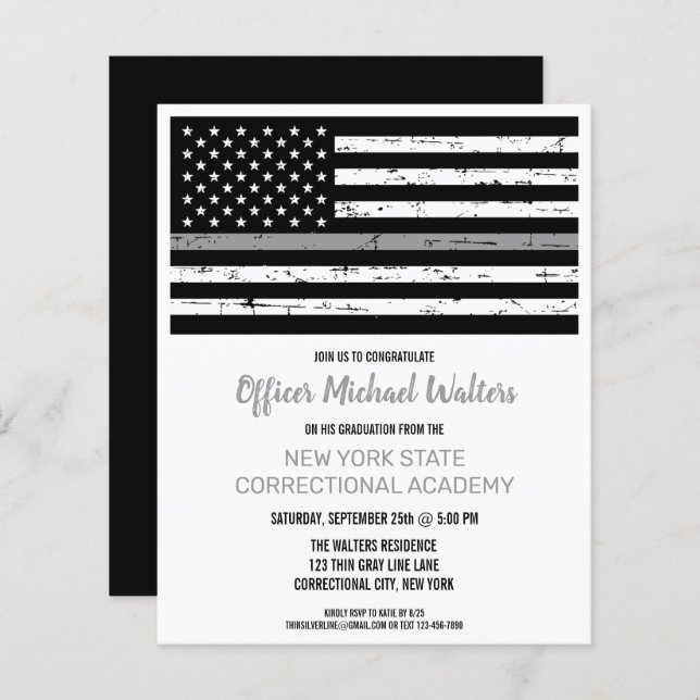 Cartões de Graduação do Oficial de Correção Orçame (Frente/Verso)