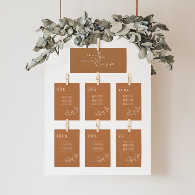 Cartões De Gráfico De Casamento De Laranja Floral  (Criador carregado)