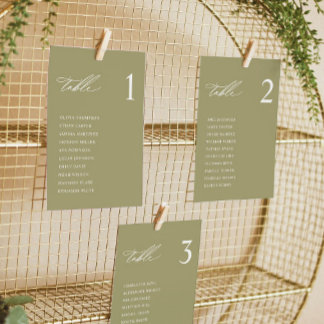 Cartões de Gráfico de Casamento Verde do Modern Ma