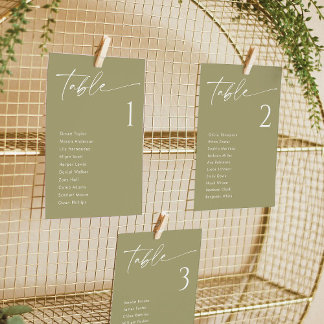 Cartões de Gráfico de Casamento Verde Matcha Elega
