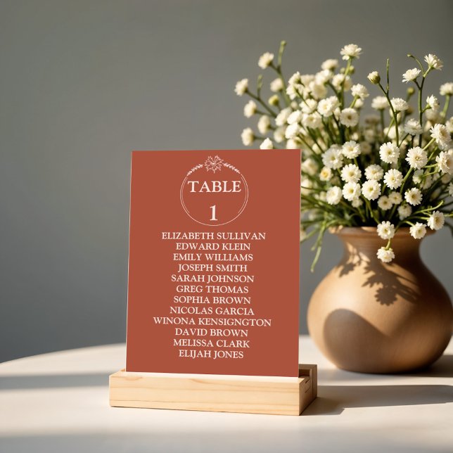 Cartões de Gráfico de Mesa de Casamento das Flores (Criador carregado)