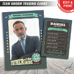 Cartões de Grupo Personalizados Cartões de Padrinh<br><div class="desc">Padre da Noiva Trading Card - Comemore seu dia especial com cartões de troca personalizados para o noivo, melhor homem, padrinhos de casamento e pais da noiva e do noivo. Esses recursos exclusivos capturam recordações e conquistas divertidas, perfeitas para compartilhar e valorizar. Personalize e impressão com as placas de cada...</div>