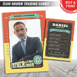 Cartões de Grupo Personalizados Cartões de Padrinh<br><div class="desc">Padre do Groom Trading Card - Comemore seu dia especial com cartões de troca personalizados para o noivo, melhor homem, padrinhos de casamento e pais da noiva e do noivo. Esses recursos exclusivos capturam recordações e conquistas divertidas, perfeitas para compartilhar e valorizar. Personalize e impressão com as placas de cada...</div>