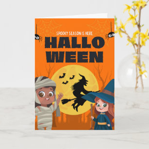 Cartões de Halloween Adoráveis Fantasmas, Abóboras