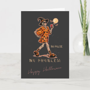 Cartões de Halloween de Esqueleto - Sem Pulso Sem