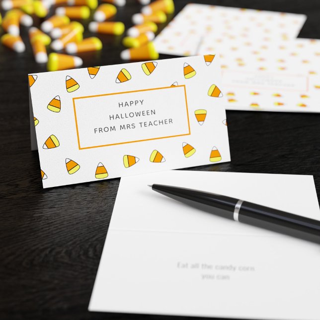 Cartões de Halloween para professores de milho doc (Cute little classroom Halloween Cards. Just add your name)