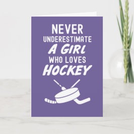 Cartões de Hockey Cor-de-Rosa Fofos Para Meninas P