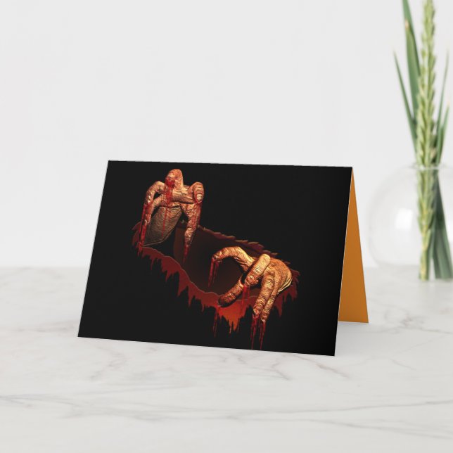 Cartões de Horror Zombie do Festa das Bruxas (Frente)