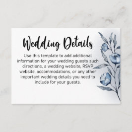 Cartões de Inclusão de Casamento Indigo Romance