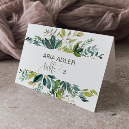 Cartões de Indicação de Lugares com Folhagem