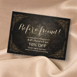 Cartões de Indicação | Vintage enquadrado Damask C<br><div class="desc">Vintage enquadrou Damask Beauty Salon Chubby Referral Card.</div>
