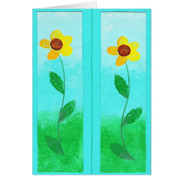 Cartões de Indicador de Flores Amarelas Pintadas (Frente)