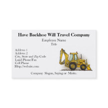 Cartões de indústria da construção do escavador do