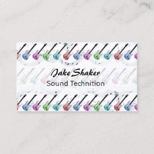 Cartões de indústria musical do rock and roll (Frente)