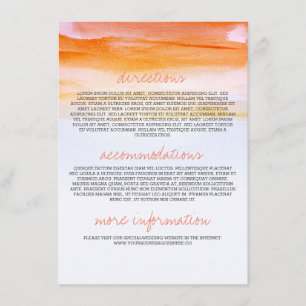 Cartões de informação de casamento - cor d'água ro