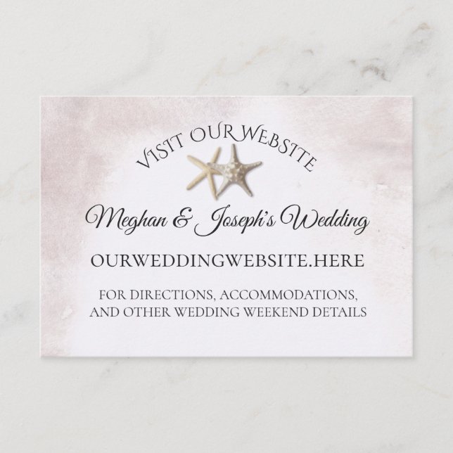 Cartões de informação de casamento de Starfish Bea (Frente)