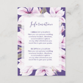 Cartões de Informação de Casamento Floral Magnolia