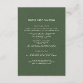 Cartões de Informação de Convidado de Casamento |
