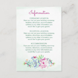 Cartões de Informações de Casamento Cactus Waterco