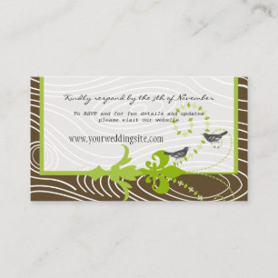 Cartões de Informações de Casamento Verde Marrom G