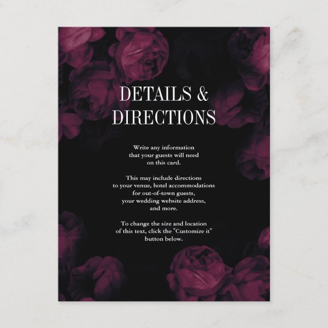 Cartões de Inserção de Casamento de Jardim de Rosa (Frente)