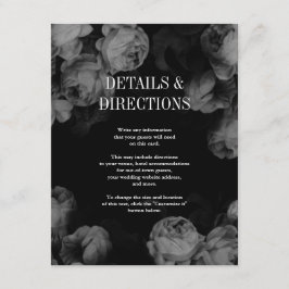 Cartões de Inserção de Casamento de Rosas Pretas e