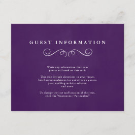 Cartões de Inserção de Casamento Justo em Roxo Rea