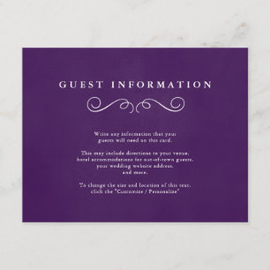 Cartões de Inserção de Casamento Justo em Roxo Rea