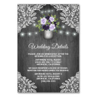 Cartões de Inserção de Casamentos Florais de Cinza