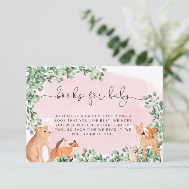 Cartões de Inserção de Livros Rosa de Madeira (Em pé/Frente)