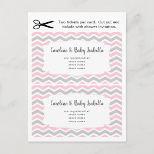 Cartões de inserção de registro de Baby Shower, me
