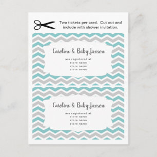 Cartões de inserção de registro de Baby Shower, ne