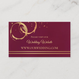 Cartões de Inserção de Site de Casamento de Vinho 