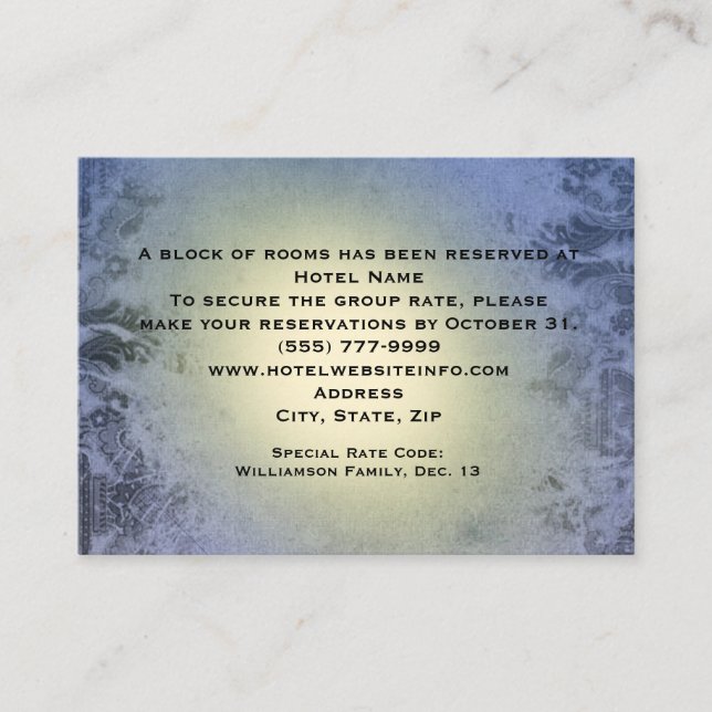 Cartões de Inserção do Hotel Lanterna Azul (Frente)