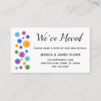 Cartões de Inserção "Nós Mudamos" com Sol brilhant