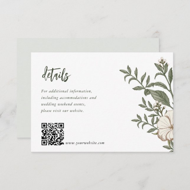 Cartões de Invasão de Casamento Floral de Napture (Frente/Verso)